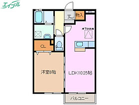 グランドソレーユ　B  ｜ 三重県四日市市赤堀1丁目（賃貸アパート1LDK・2階・40.07㎡） その2