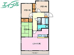 PROUD 2階3LDKの間取り