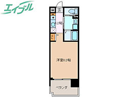 大晃マンション 1Kの間取図画像