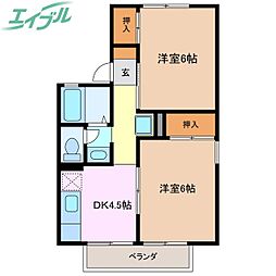 セジュールアトム 2DKの間取図画像