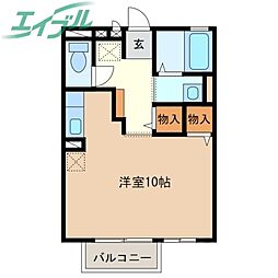 アトリオクレール1999 ワンルームの間取図画像