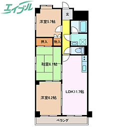 エスパシオときわ 3LDKの間取図画像