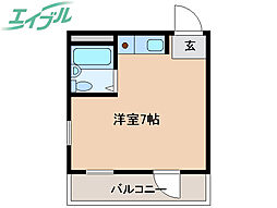 シティライフ四日市 ワンルームの間取図画像