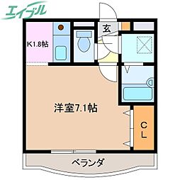 ユーミーマンション加藤A棟 1Kの間取図画像