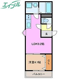 LE COCON 四日市X 1LDKの間取図画像