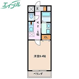 willDo四日市鵜の森 1Kの間取図画像