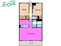 メゾンルミエール 2LDKの間取図画像