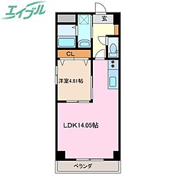 S-FORT四日市zeal 1LDKの間取図画像