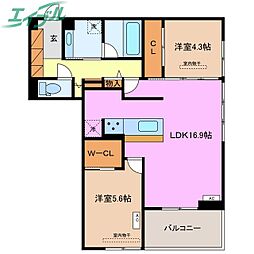 ディーソルビア中川原 2階
