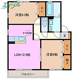 ウィルモアグッドラック2 2LDKの間取図画像