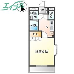 ウィルモアグッドラック3 1Kの間取図画像