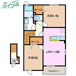 ミルキーウェイ D 2階/-