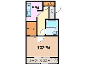 バスティード西浜田 2A ｜ 三重県四日市市西浜田町（賃貸マンション1K・2階・27.71㎡） その2