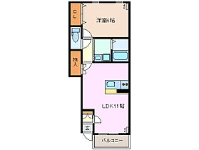 グリーンタウン伍番館 513 ｜ 三重県四日市市芝田１丁目（賃貸アパート1LDK・1階・42.00㎡） その2