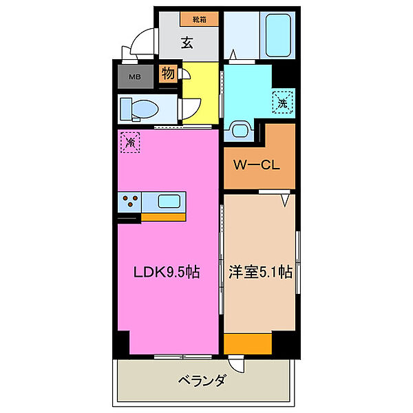 Ｗｈｉｔｅ　Ｃｉｔｙ　西新地 401｜三重県四日市市西新地(賃貸マンション1LDK・4階・39.46㎡)の写真 その2