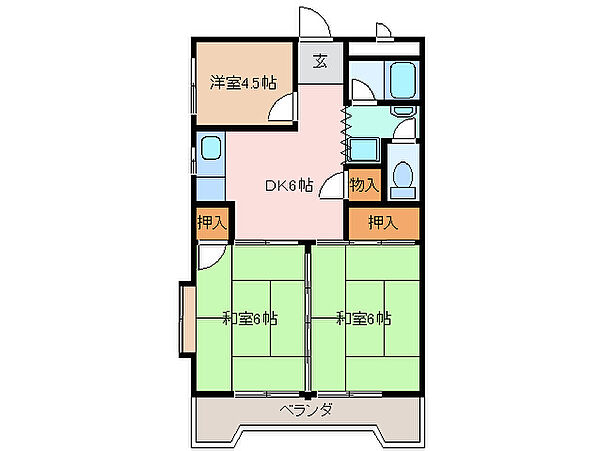 メゾンヴィナス 101｜三重県四日市市新正１丁目(賃貸マンション3DK・1階・47.85㎡)の写真 その2