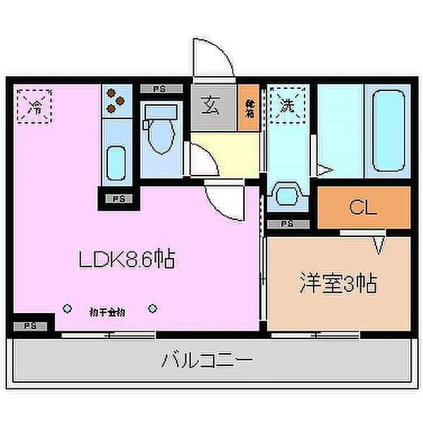 Ｆｅｌｉｃｅ 206｜三重県四日市市羽津町(賃貸アパート1LDK・2階・33.42㎡)の写真 その2