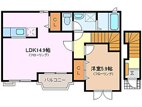 サンビレッジ　伊倉I 202 ｜ 三重県四日市市河原田町（賃貸アパート1LDK・2階・52.37㎡） その2