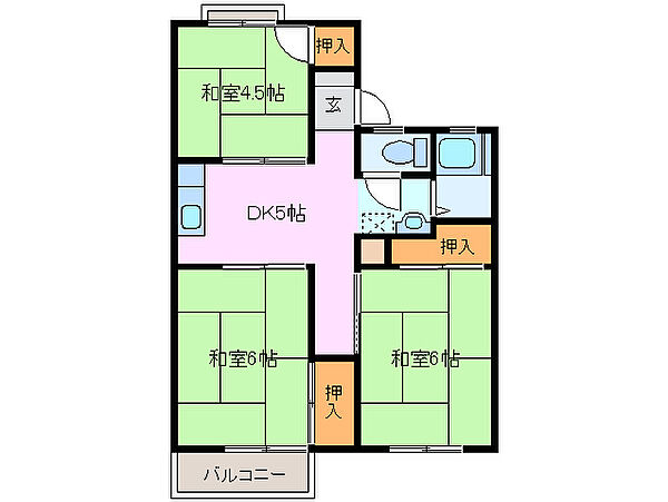 コーポ佐野 201｜三重県四日市市富田栄町(賃貸アパート3DK・2階・50.00㎡)の写真 その2