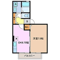 ウエストバンブーII Ａ棟 201 ｜ 三重県四日市市ときわ５丁目（賃貸アパート1DK・2階・35.38㎡） その2