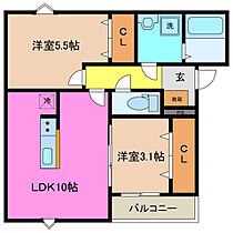 ＬＥＣＯＣＯＮ四日市IV 101 ｜ 三重県四日市市日永東３丁目（賃貸アパート2LDK・1階・45.38㎡） その2