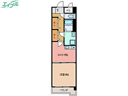 ミカーサ安島 6階1DKの間取り