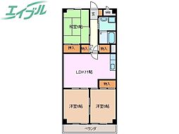 第2杉善ビル 3LDKの間取図画像