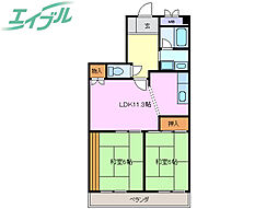 メゾン太平洋 9階2LDKの間取り