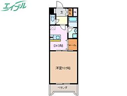 タウンエステート西浦 2階1DKの間取り