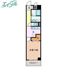 ソレアードK・S 1Kの間取図画像