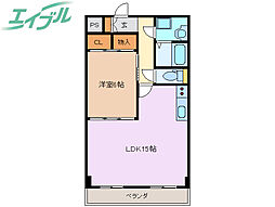 コーポタルトク 1LDKの間取図画像