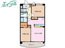 PRIMESQUARE 2LDKの間取図画像