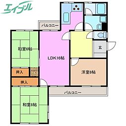 VIPIN太平洋 3LDKの間取図画像
