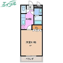 フォレストヴィラ1 1Kの間取図画像