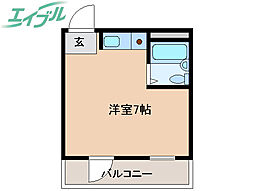 シティライフ四日市 ワンルームの間取図画像
