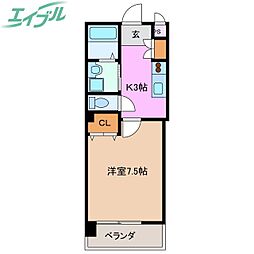 グリーンシティHT 1Kの間取図画像