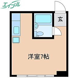 林ビル ワンルームの間取図画像