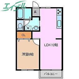 サンラフォーレ 1LDKの間取図画像