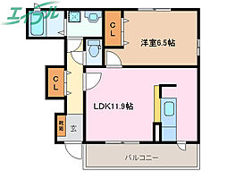 フォーシーズンズ1 1LDKの間取図画像