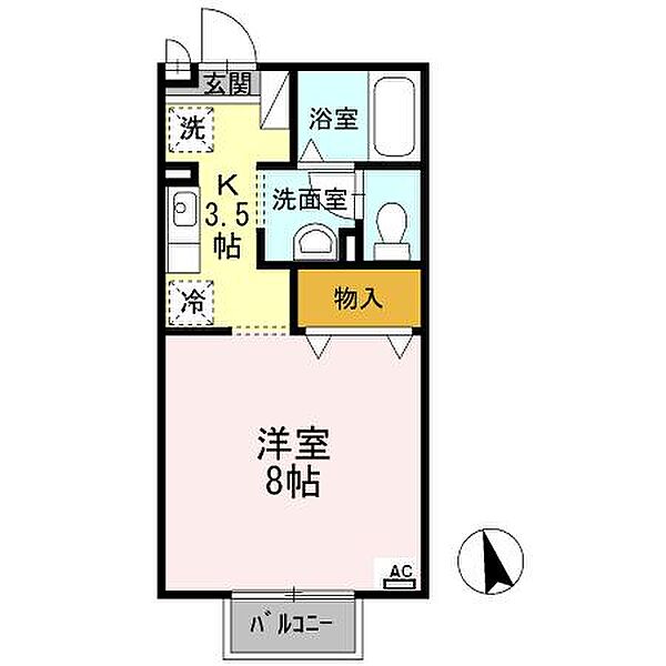 三重県三重郡菰野町大字菰野(賃貸アパート1K・2階・26.71㎡)の写真 その2