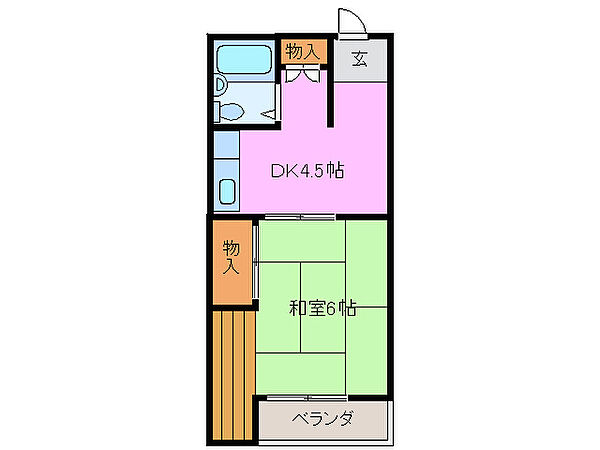 三重県いなべ市北勢町阿下喜(賃貸アパート1DK・2階・27.20㎡)の写真 その2