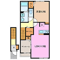 ローレル　I 202 ｜ 三重県桑名市大字額田（賃貸アパート1LDK・2階・50.96㎡） その2