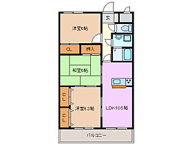 センチュリー山城 2B ｜ 三重県四日市市山城町（賃貸マンション3LDK・2階・65.58㎡） その2