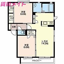 三重県員弁郡東員町大字六把野新田（賃貸アパート2LDK・1階・61.60㎡） その2