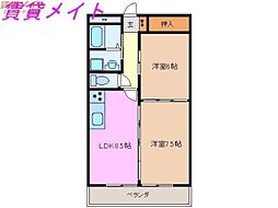 シャトレ桑名 2LDKの間取図画像