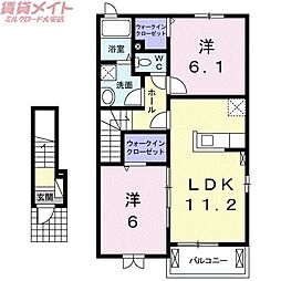ミオパードレ 2LDKの間取図画像