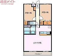 メゾンルミエール 2LDKの間取図画像