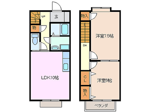 Ｐｒｉｍｅｒａ Ａ棟 1｜三重県四日市市日永西１丁目(賃貸テラスハウス2LDK・1階・59.64㎡)の写真 その2