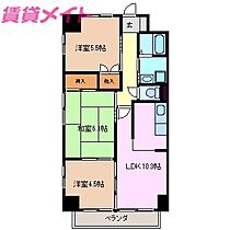 三重県四日市市鵜の森1丁目（賃貸マンション3LDK・6階・59.20㎡） その2