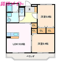 間取図画像 2LDK